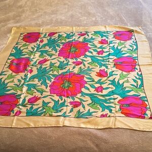 Liberty of London Silk Scarf in Yellow, Pink, Green, Teal